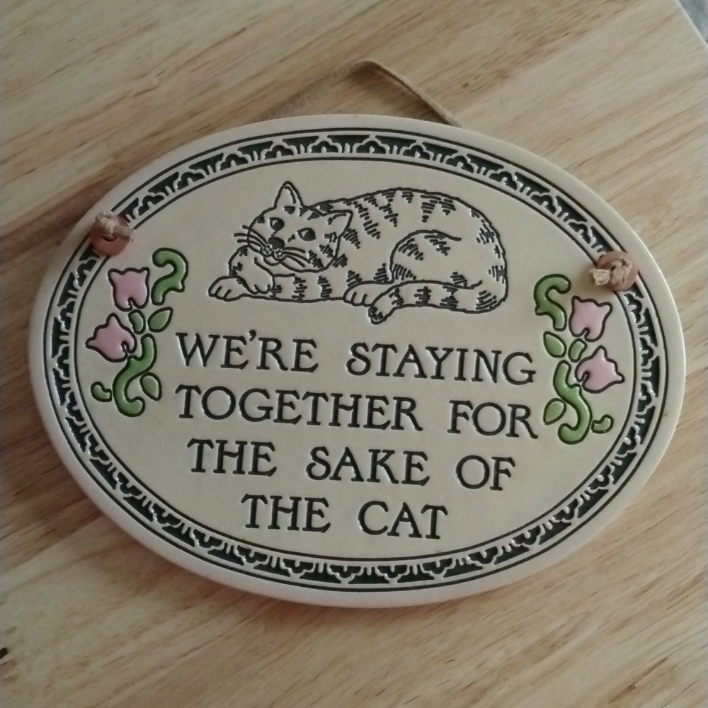 Cat clay/pottery wall hanging